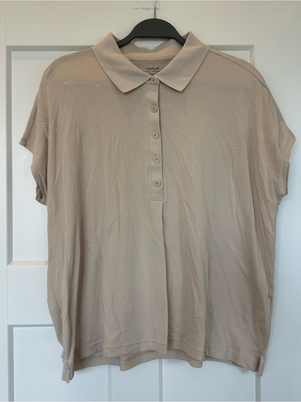 Banana Republic Beige Button-Front Polo Shirt